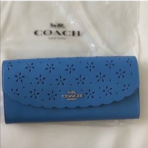 NWT Coach perforated Floral Wallet